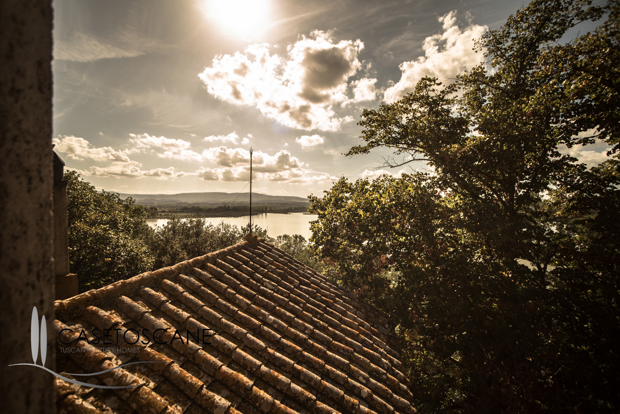 2930 - Proprietà di prestigio con villa liberty e casale ristrutturato, con accesso al lago di Montepulciano (Siena).