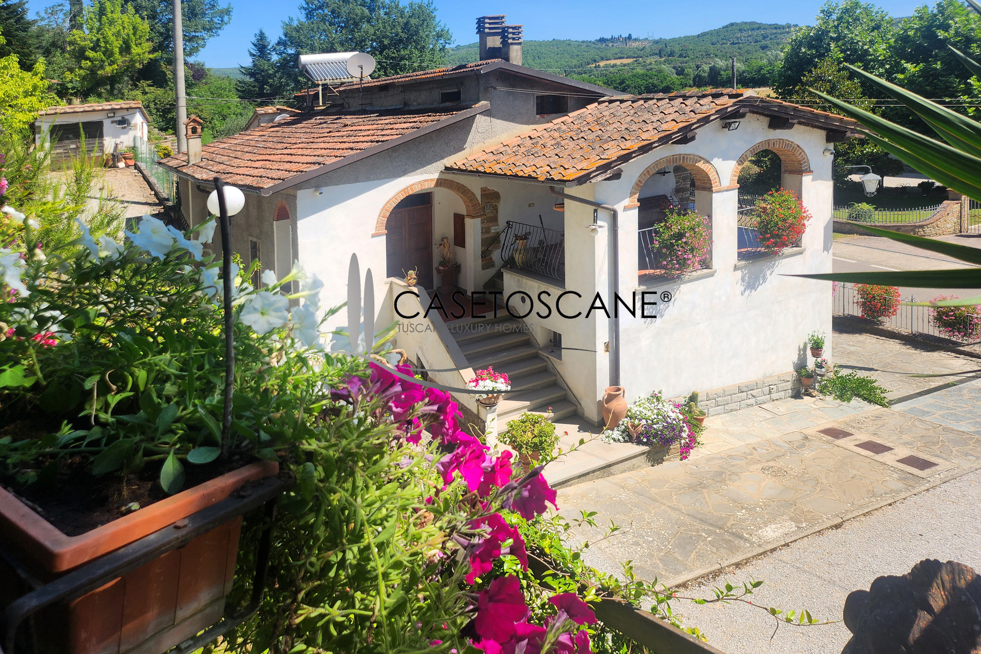 3224 - Piccola azienda agricola con abitazione in discrete condizioni, di mq.250 e annessi di mq.140 con terreno di ha.3 a Monte San Savino (AR).