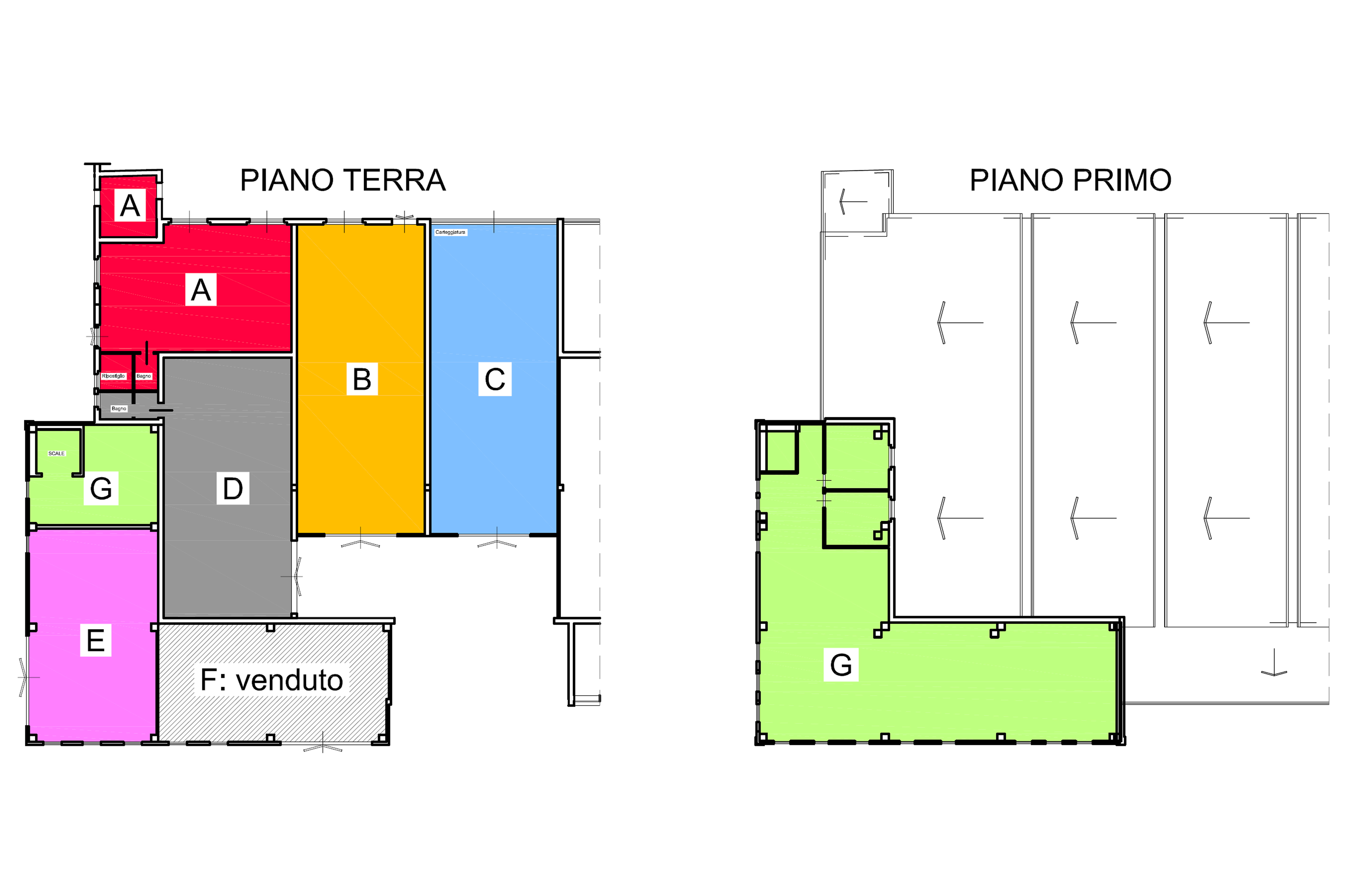 3241 - Fondi commerciali, artigianali e garage, con superfici da mq.90 a 730 circa, in ottima posizione nei pressi del centro storico di Lucignano (AR).