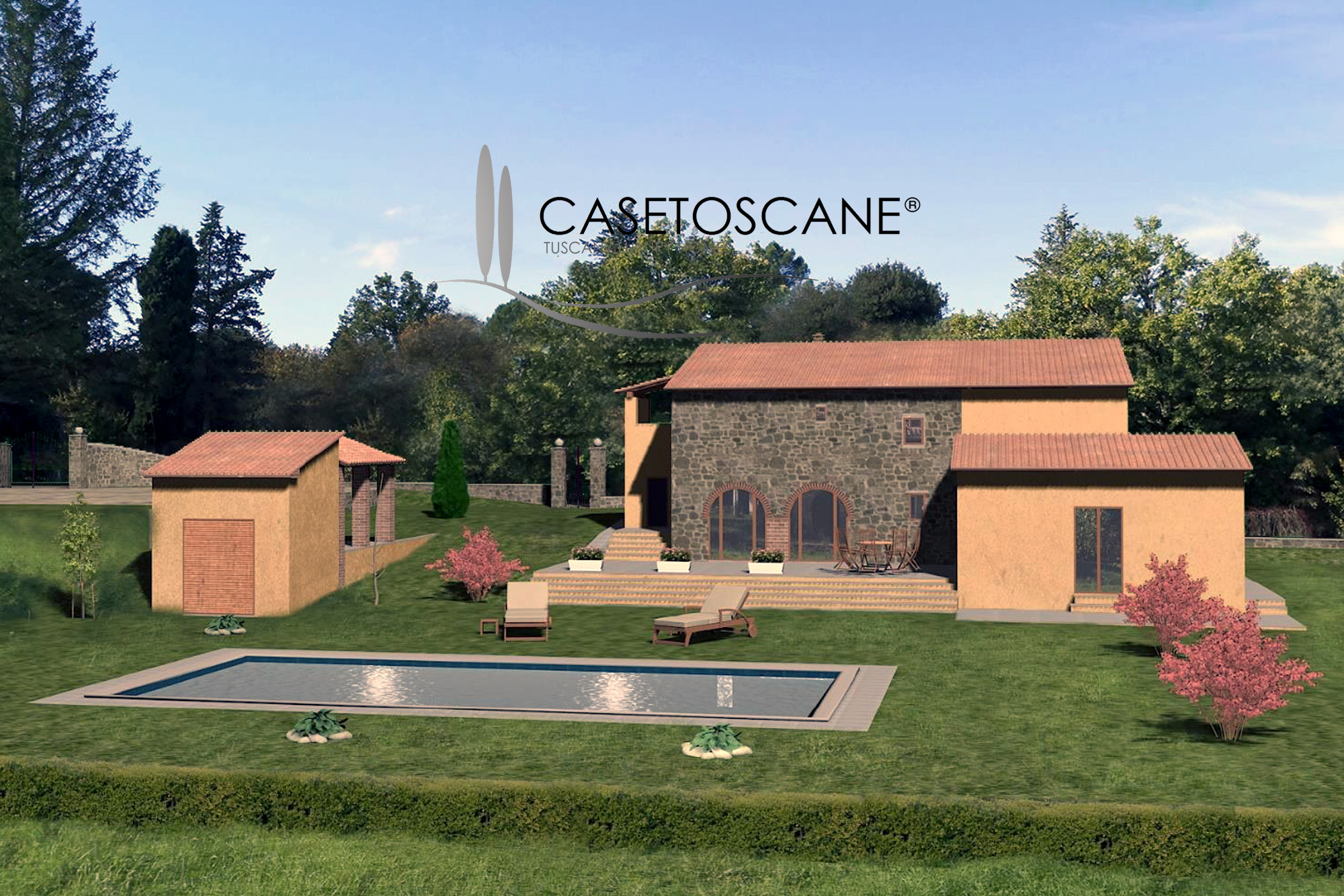 3240 - Antico casale di mq.280 da ristrutturare con terreno di oltre ha.1 e progetto approvato per la ristrutturazione a Monte San Savino (AR).