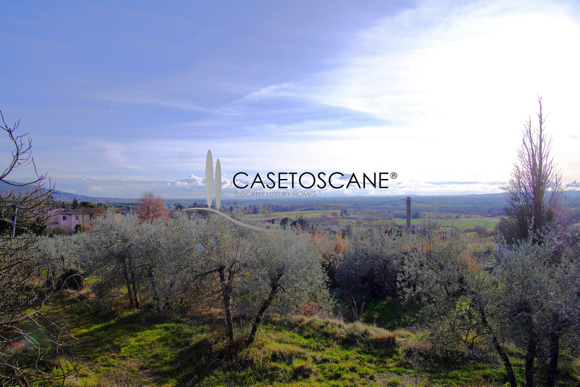 S262 - Antico casale di mq.310 completamente da ristrutturare con oltre un ettaro di oliveto e seminativo, in bellissima posizione collinare a 15 minuti da Arezzo.