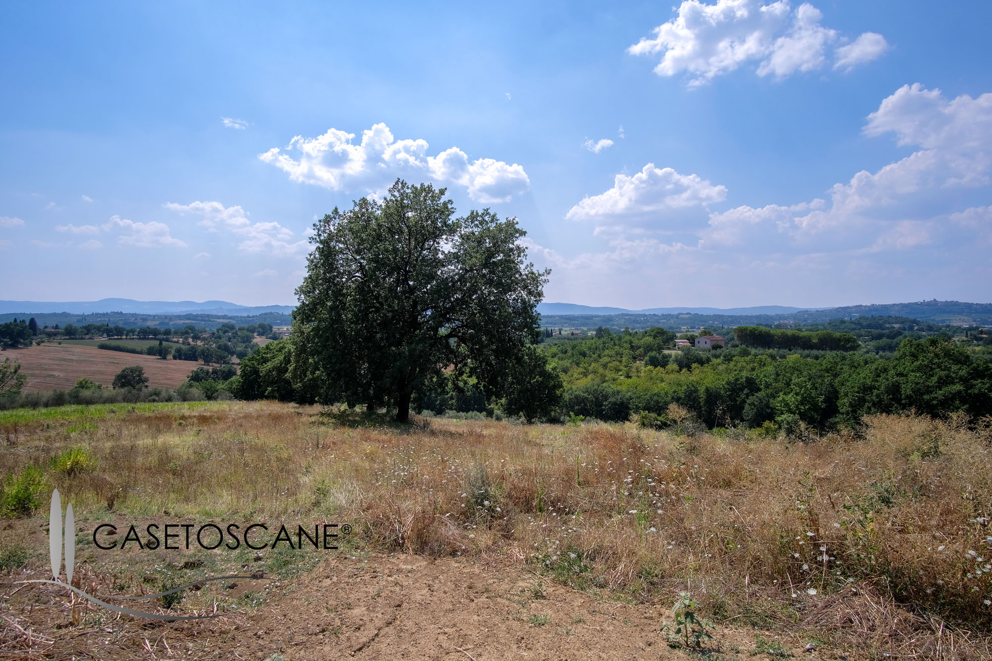 3257 - Proprietà di ha.7 in posizione panoramica, con progetto approvato per demolizione e ricostruzione per abitazione e accessori di mq.360 a Foiano della Chiana (AR).